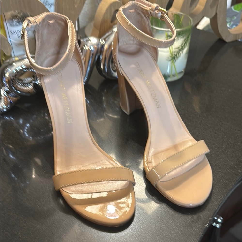 Stuart Weitzman Tan Strappy Heels